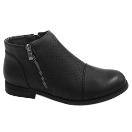 Botas Openwork com zíper H197 Preto