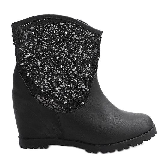 Botas de cunha Openwork 7010 -16 pretas preto