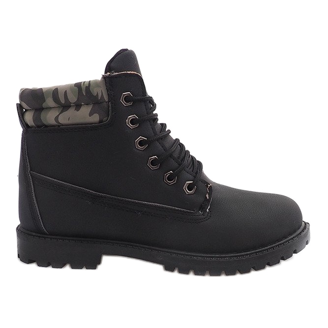 Botas de madeira isoladas MD1710C pretas preto