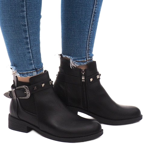Botas Chelsea sólidas e isoladas CH-90 Black preto