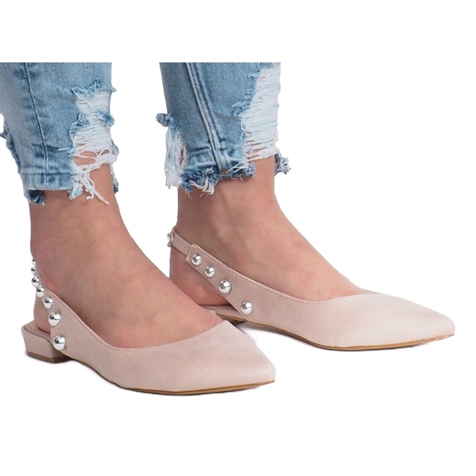 Bailarinas bege com tachas F-3650 Bailarinas bege com tachas F-3650