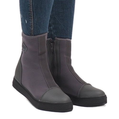 Botas forradas de pele cinza BOK-1123