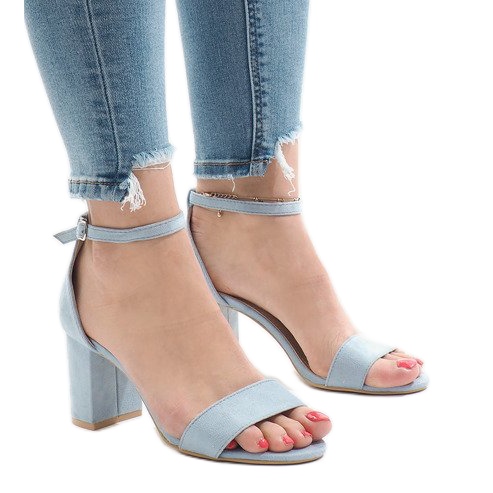 Sandálias de salto 5102 azuis azul