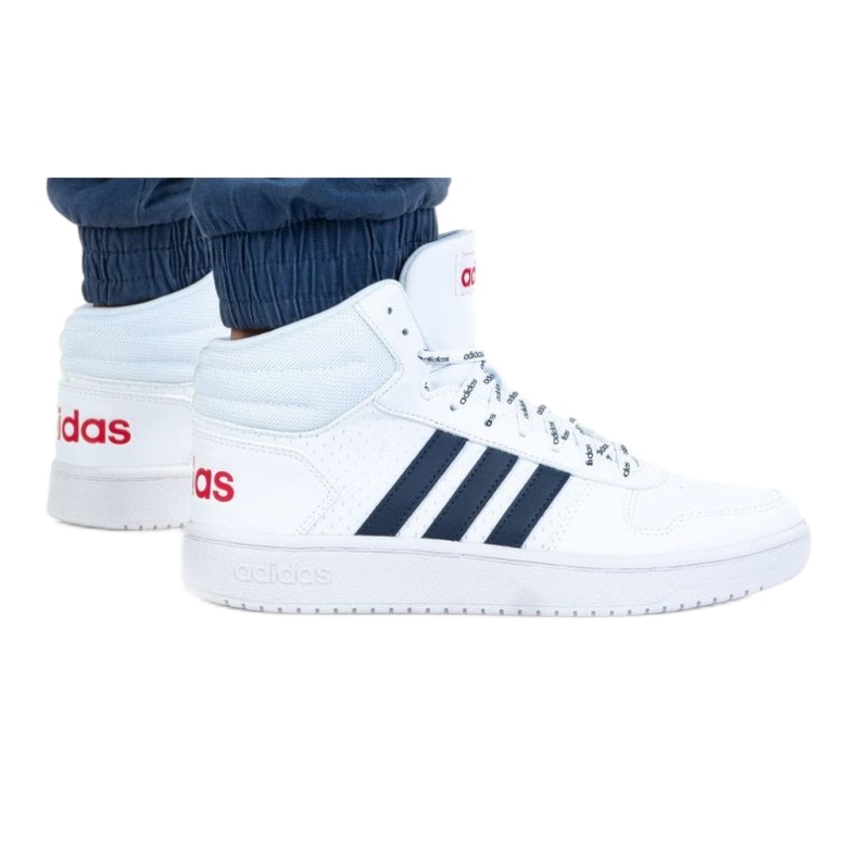 Sapatos Adidas Hoop 2.0 Mid M FW4478 branco azul marinho