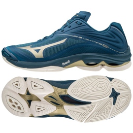 Tênis de voleibol Mizuno Wave Lightning Z6 Low M V1GA200051 azul, ouro azul Tênis de voleibol Mizuno Wave Lightning Z6 Low M V1GA200051 azul, ouro azul