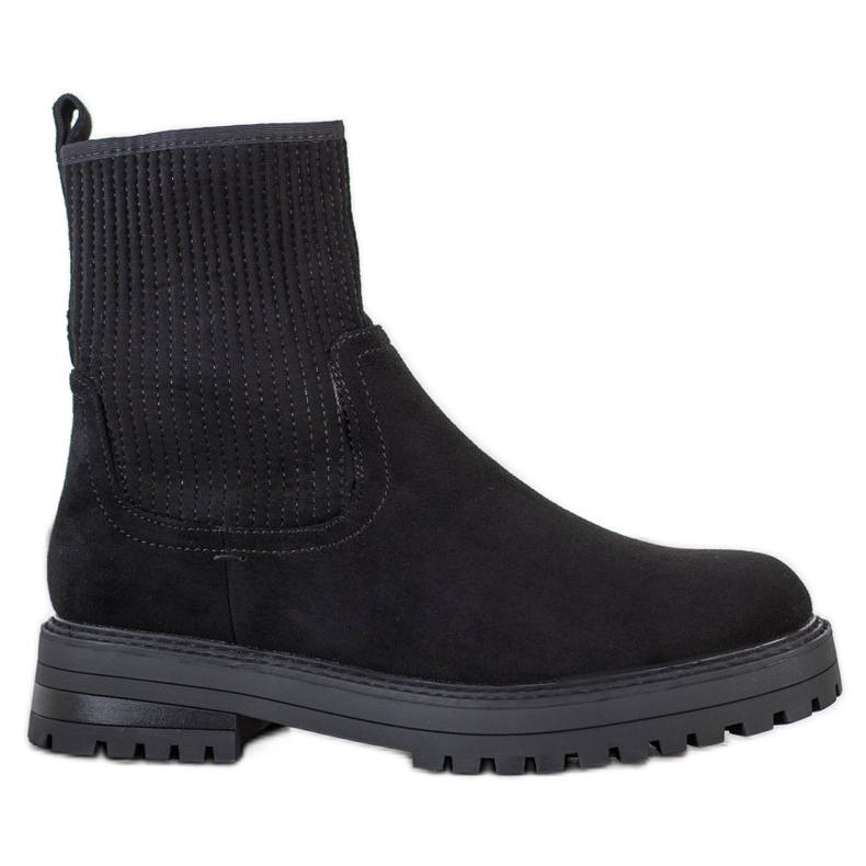 SHELOVET Botas de cano curto combinando na plataforma preto