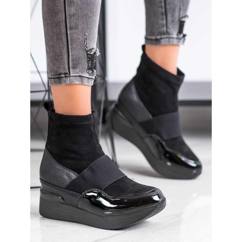 SHELOVET Botas deslizantes da moda preto