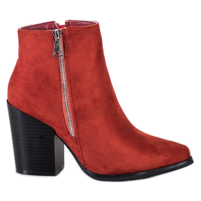 Marquiz Botas quentes com zíper decorativo vermelho laranja