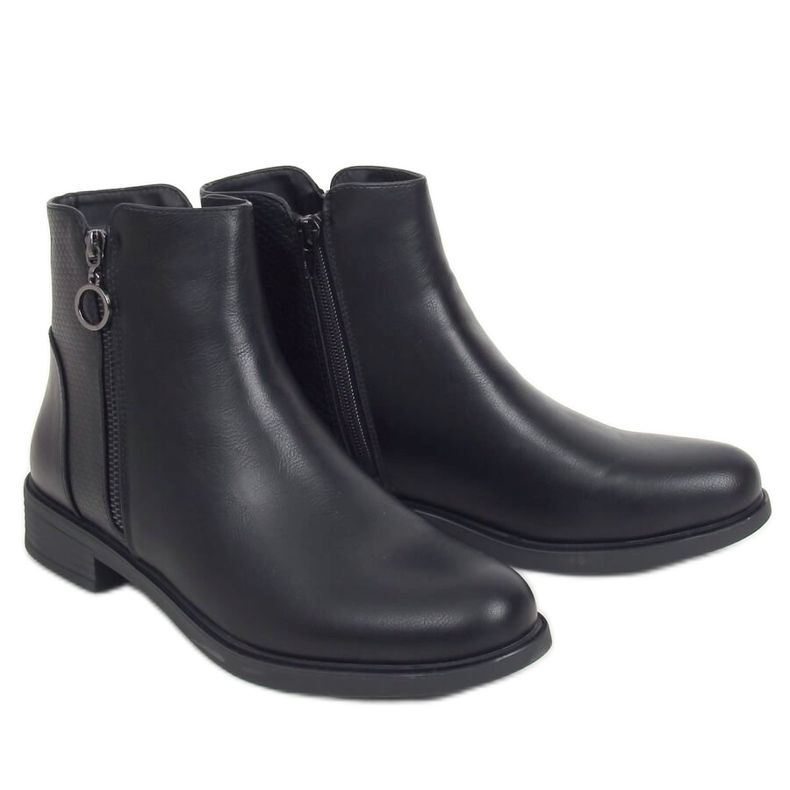 Botas rasas pretas femininas pretas MR-13 pretas preto