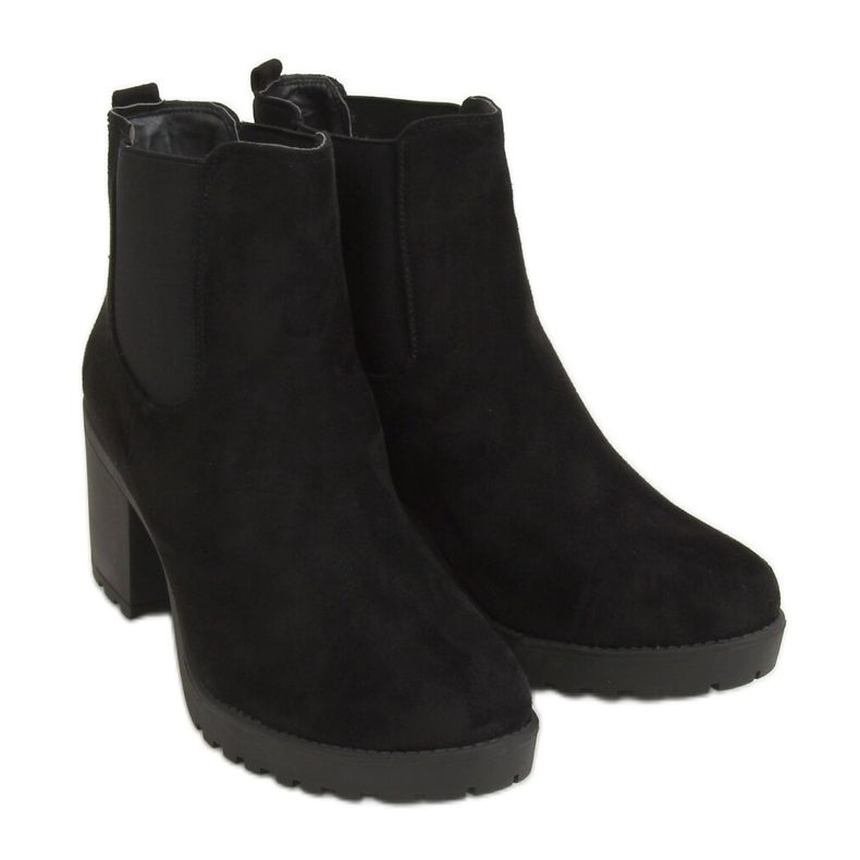 Botas pretas Chelsea com salto largo B2880FE-KB Preto Botas pretas Chelsea com salto largo B2880FE-KB Preto