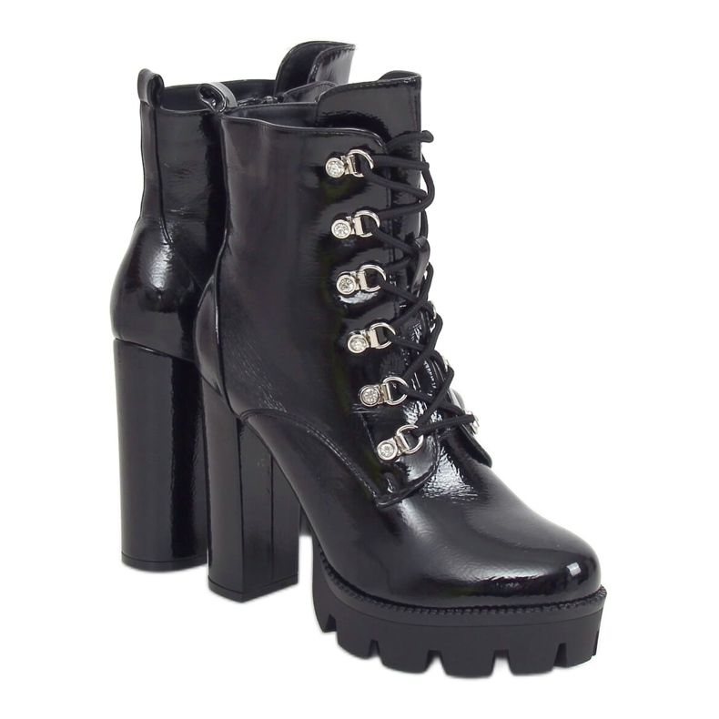 Botas plataforma lacadas pretas 0-369 pretas preto