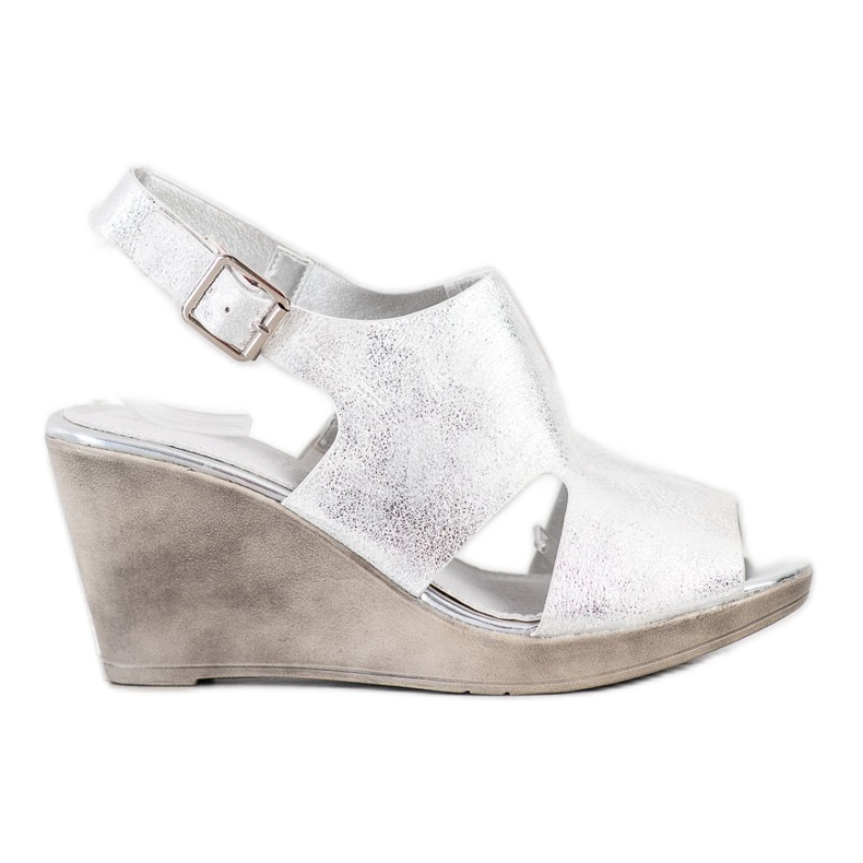 SHELOVET Sandálias Silver Wedge prata