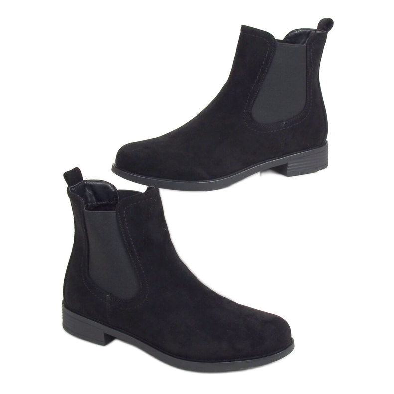 Botas pretas clássicas Chelsea para mulheres MR-9 pretas preto