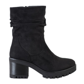 Flyfor Botas com parte superior franzida preto Flyfor Botas com parte superior franzida preto