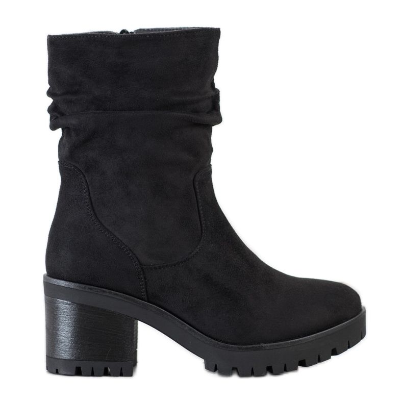 Flyfor Botas com parte superior franzida preto