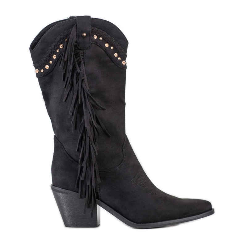 Bestelle Botas de cowboy com franjas preto
