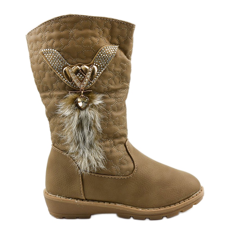 Botas isoladas Eilris infantis para meninas bege cáqui