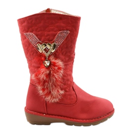Botas isoladas Eilris infantis para meninas vermelho