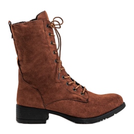 Botas de amarrar marrom S10