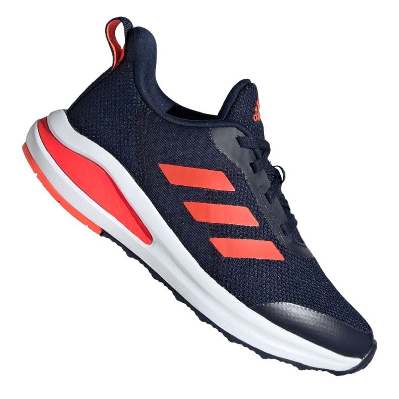 Tênis de corrida adidas FortaRun Jr FV2601 branco azul marinho laranja
