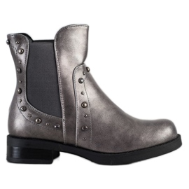 Bestelle Botas com jatos marrom prata