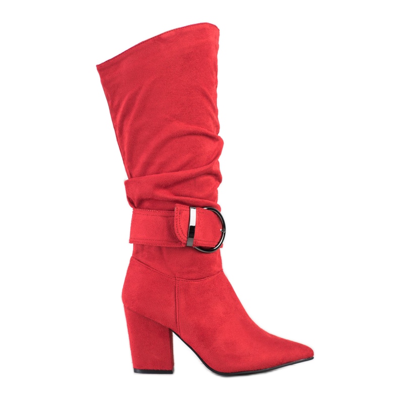 Sweet Shoes Botas Elegantes Com Fivela vermelho Sweet Shoes Botas Elegantes Com Fivela vermelho