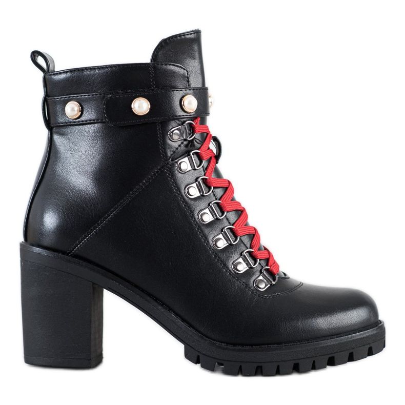 Ideal Shoes Botas de pedra no poste preto