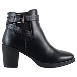 Queen Vivi Botas confortáveis ​​de salto alto preto
