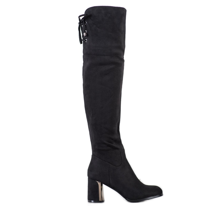 Gogo Botas de cano alto com salto decorativo preto