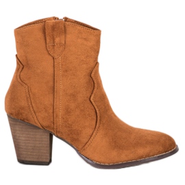 Bestelle Botas de camurça de caubói no pilar marrom