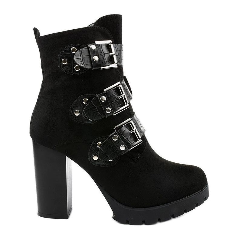 Botas de camurça preta no poste de Lilybank preto