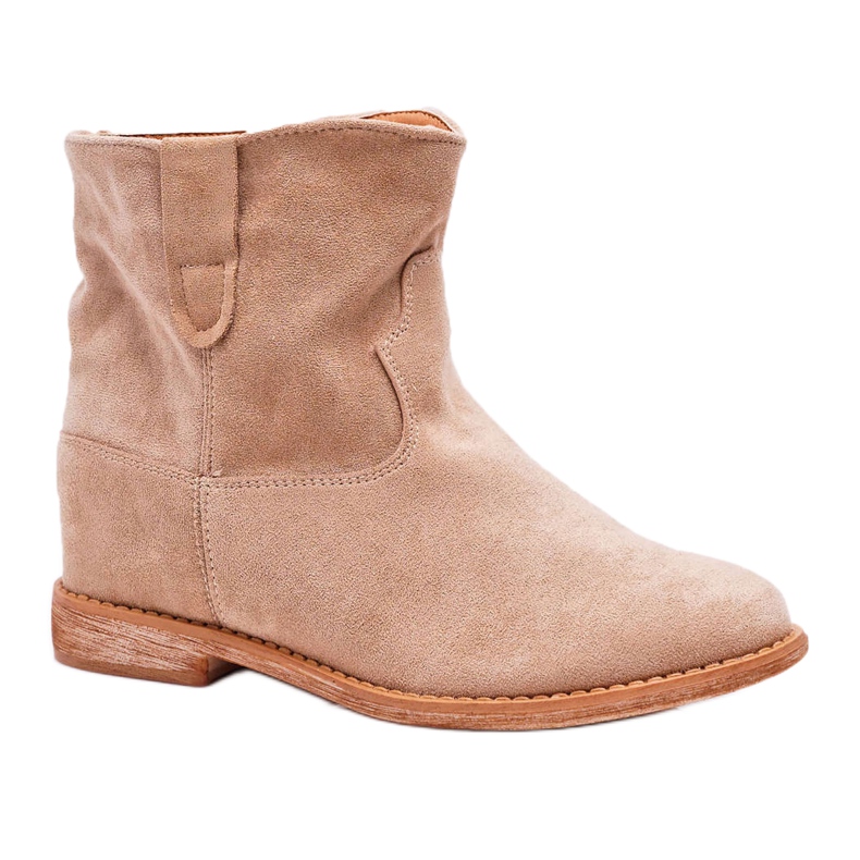 MSMG Botas femininas tornozelo bege Ellen MSMG Botas femininas tornozelo bege Ellen