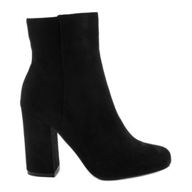 Botins de camurça preta no poste Wenonah preto