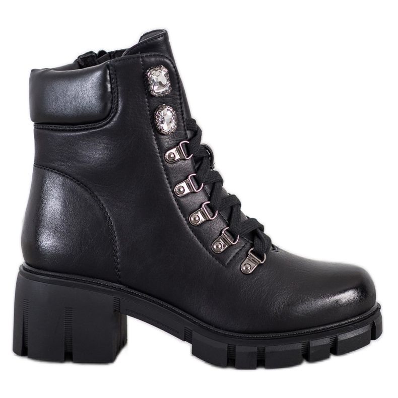 Ideal Shoes Trabalhadores de couro ecológico preto