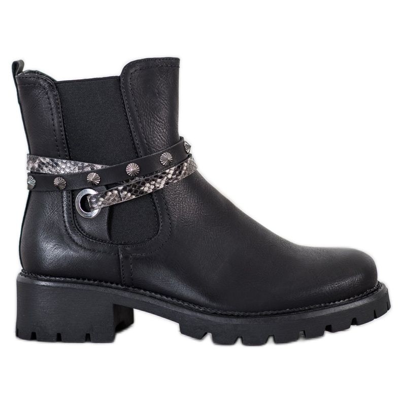 Super Me Trabalhadores de couro ecológico preto