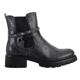 Super Me Trabalhadores de couro ecológico preto