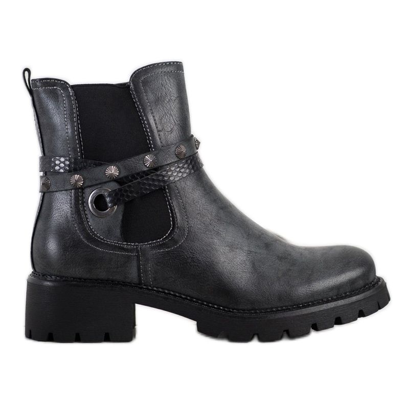 Super Me Trabalhadores de couro ecológico preto