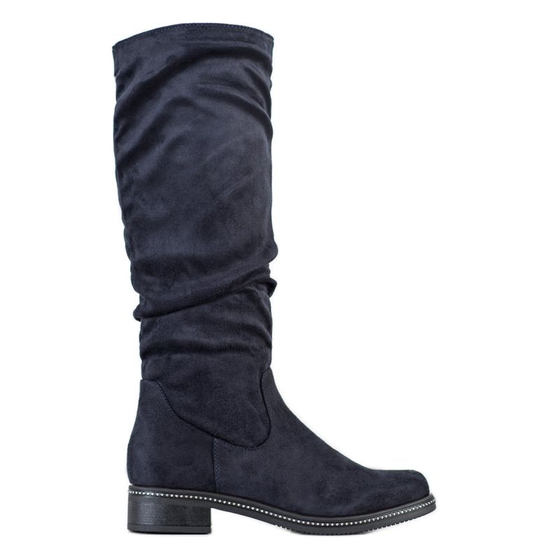 Super Me Botas Com Zircônia Cúbica azul marinho azul