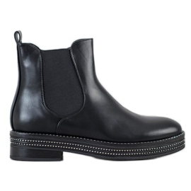 SHELOVET Botas na plataforma com zircônia cúbica preto SHELOVET Botas na plataforma com zircônia cúbica preto