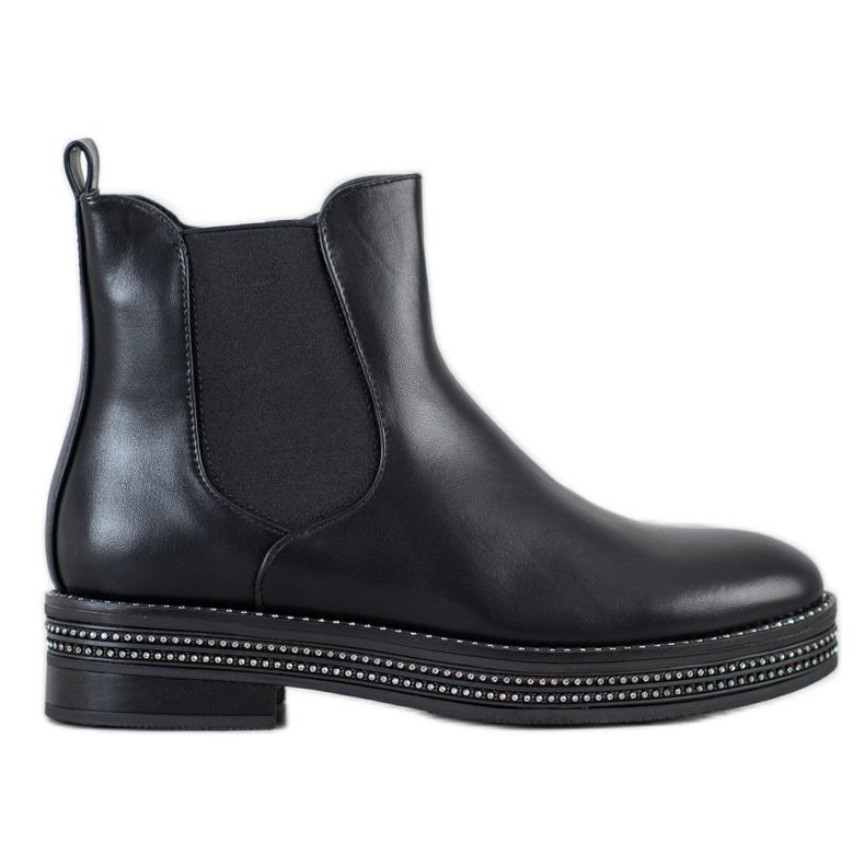 SHELOVET Botas na plataforma com zircônia cúbica preto SHELOVET Botas na plataforma com zircônia cúbica preto