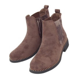 Botas femininas Chelsea, marrom camurça HQ231 Khaki cáqui