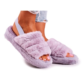 FJ1 Chinelos femininos na plataforma de floco de neve roxo de pele