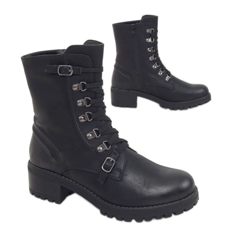Botas militares pretas 361 pretas preto