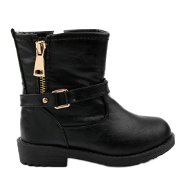 Botas infantis pretas para meninas de Jynriane preto