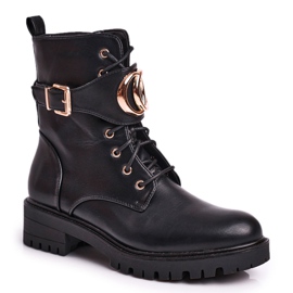 PS1 Botas femininas com cordões Workers ouro preto PS1 Botas femininas com cordões Workers ouro preto