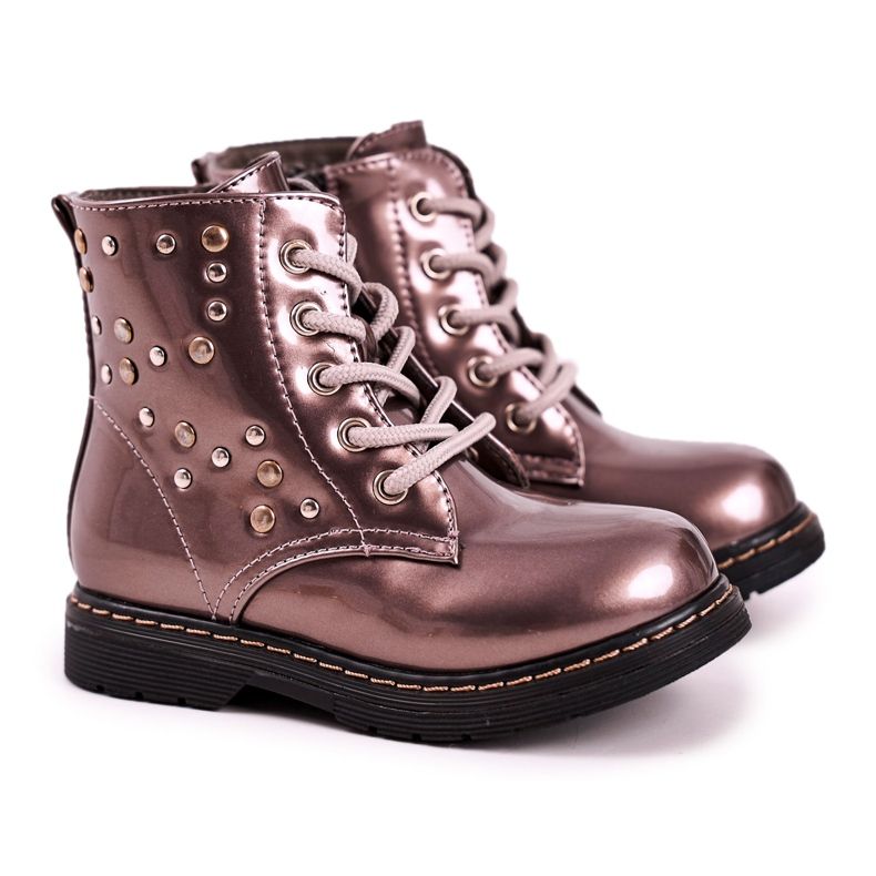 Botas aquecidas infantis com strass lacado fama prata cinza