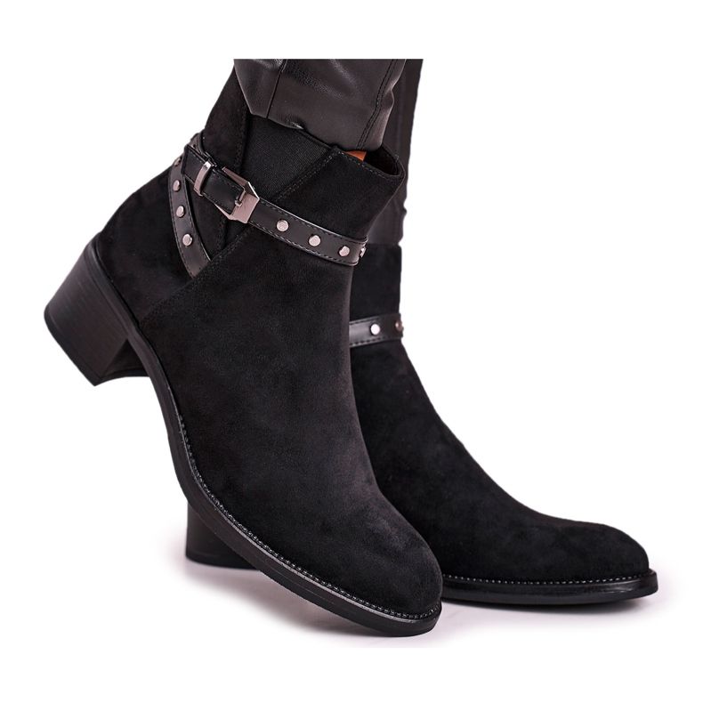 Botas femininas Sergio Leone camurça pretas BT615 preto