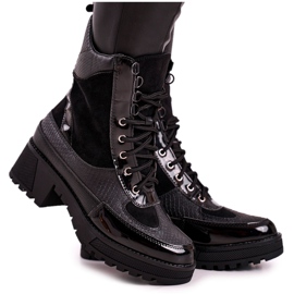 Boots Workers Warmed Black Animal Print Helena preto