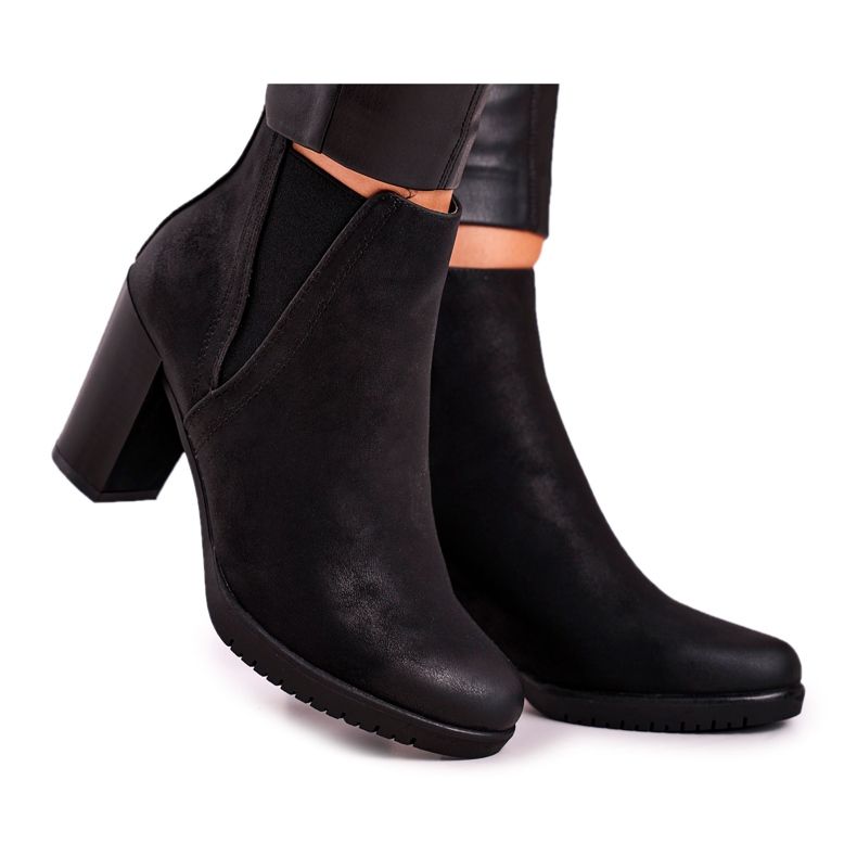 Botas de salto Sergio Leone camurça preta BT311 preto