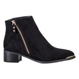 Kayla Botas elegantes com zíper preto dourado Kayla Botas elegantes com zíper preto dourado